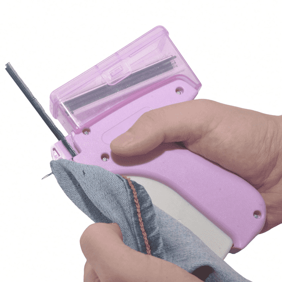 DOVVEE Micro Stitch Mini Handheld Stitch Gun with 1500 Fasteners, Portable No-Sew Clothing Fixer for Fabric Hemming & Emergency Wardrobe Repairs
