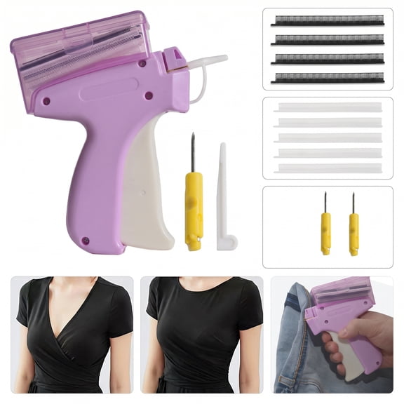 DOVVEE Micro Stitch Mini Handheld Stitch Gun with 1500 Fasteners, Portable No-Sew Clothing Fixer for Fabric Hemming & Emergency Wardrobe Repairs