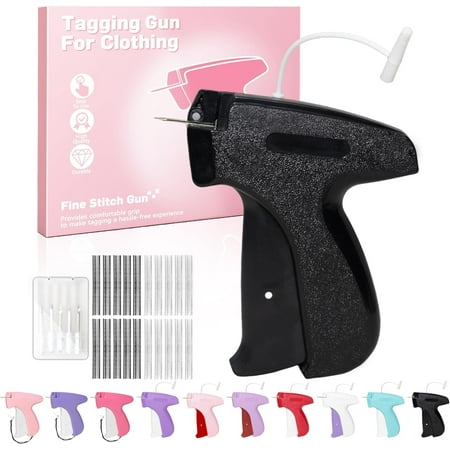 Micro Stitch Tag Gun for Clothes, No-Sew Fabric Fastener Gun with Needles & 2000 Fasteners, Pink