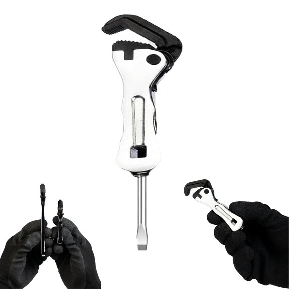 The Micro Stubby Self - Adjusting Ratchet Wrench - 3.75" Pocket Tool for Tight Spaces, 1/4" Bit & Drive Compatible, 8-19mm Capacity for Plumbing, HVAC & EDC (1)