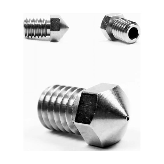 Micro Swiss RepRap (M6 Thread) Plated Brass Wear-Resistant Nozzle - 2.85mm x 0.3mm