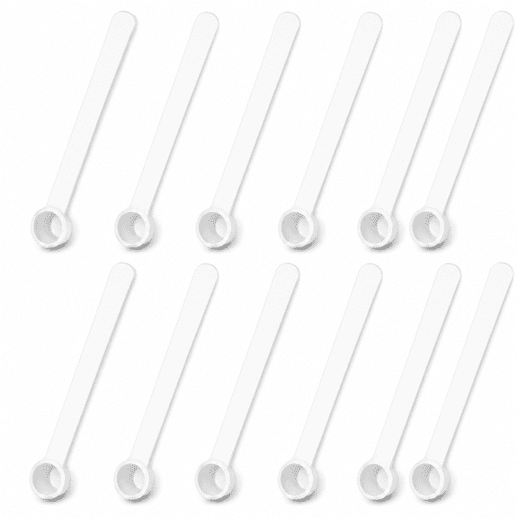 Micro Teaspoon Scoops 12Pcs Tiny Measuring Spoons Mini Plastic Scoops Measurement Tools for Cosmetics Powders Spice Seasoning (0.25 ml)