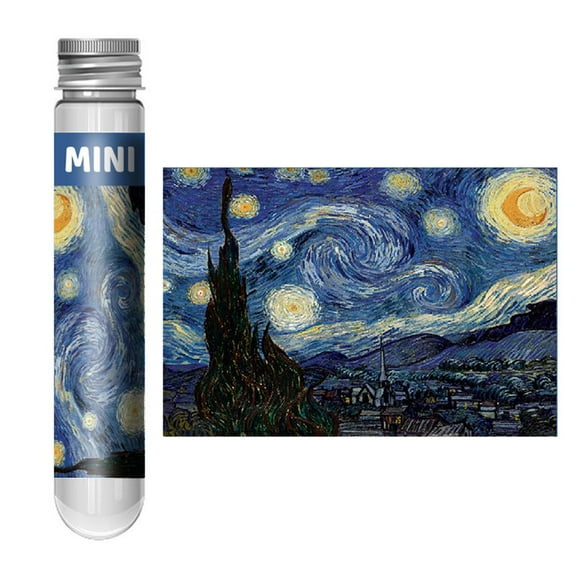 Micro Tiny Puzzles Van Gogh Art Travel Puzzles Compact Test Tube Packaging