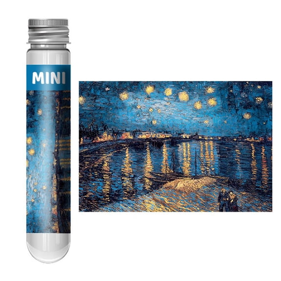 Micro Tiny Van Gogh Art Puzzles for Travel, 150-Piece Miniature Masterpiece Jigsaw for Adults and Hobbyists, Style F
