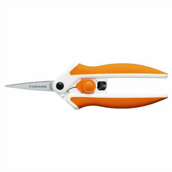Micro-Tip Easy Action Scissors, 6.1" Long, 1.75" Cut Length, Orange/White Handle | Bundle of 2