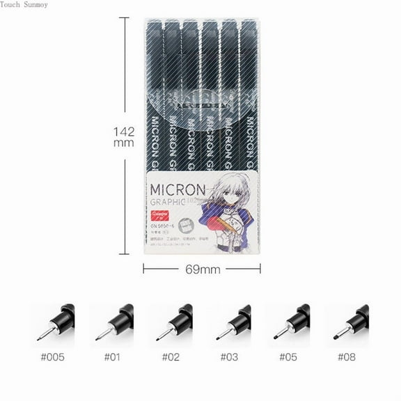 Micro Tip Fineliner Pens Black Ink for Professional Sketch Markers Anime Manga Artist Illustration Sketching Art Needle Tube Pen