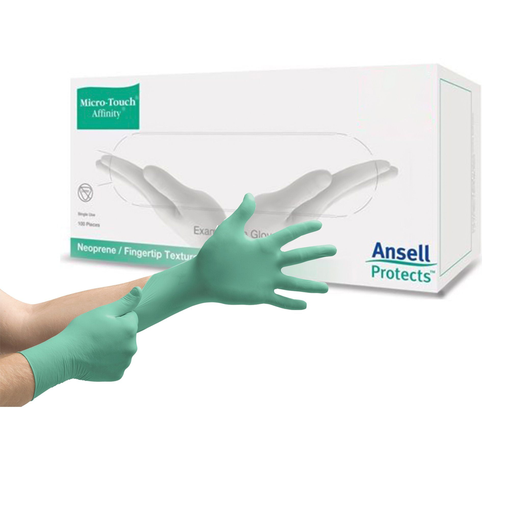 MicroTouch Affinity Polychloroprene Exam Glove, Extra Small, Green (BX