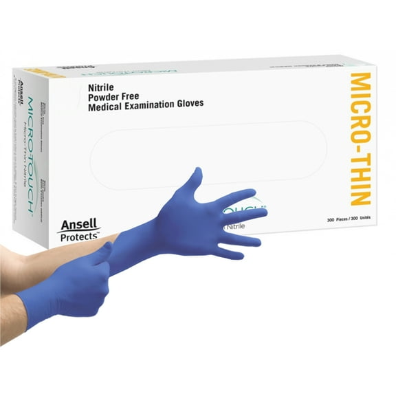 Micro-Touch Micro-Thin Disposable Nitrile Exam Glove Standard Cuff Length LARGE 6034313 300 per Box