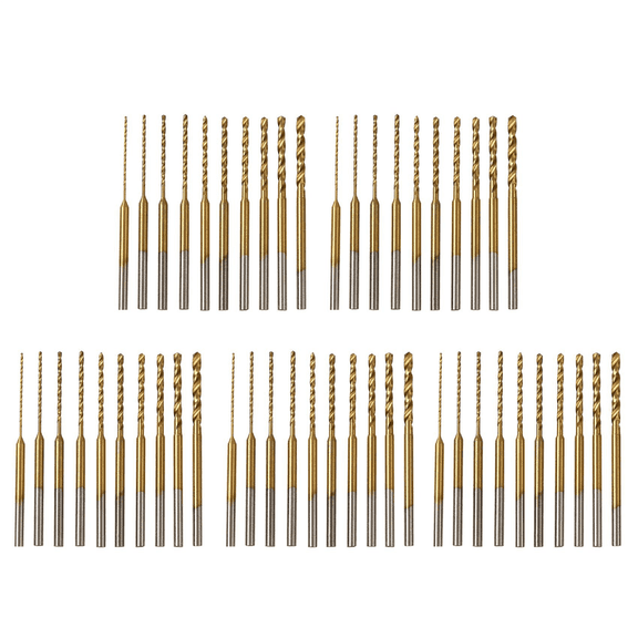 Micro-Twist Drill Bit Set - 50Pcs 0.6mm-2.2mm Tiny 2.35 Shank HSS Mini Engraving Bits Hole Drilling Tool