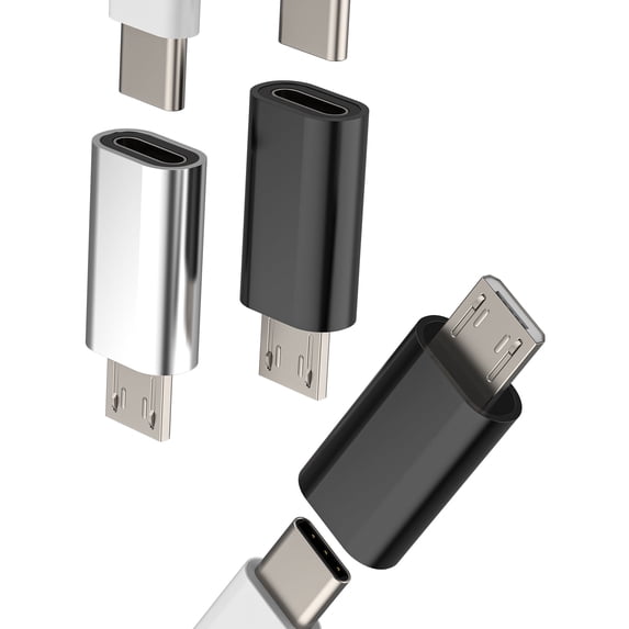 USB C Female to Micro USB Male Charger Adapter(3Pack)Type C Cable Power Connector Converter Compatible for Samsung Galaxy S6 S7 edge+ Active Note4 A7 A11 Adaptor Android Charging port AUX Accessories