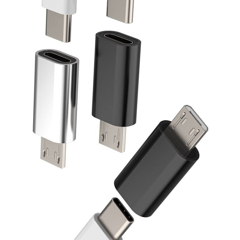 USB C Female to Micro USB Male Charger Adapter(3Pack)Type C Cable
