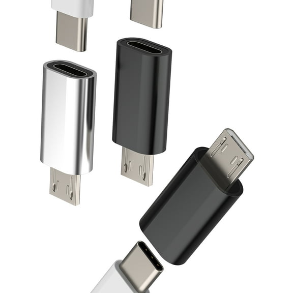 USB C Female to Micro USB Male Charger Adapter(3Pack)Type C Cable Power Connector Converter Compatible for Samsung Galaxy S6 S7 edge+ Active Note4 A7 A11 Adaptor Android Charging port AUX Accessories