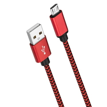ROFAY LN-A047 10' Micro USB to Micro USB Cable, Red, New