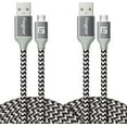 thumbnail image 1 of Micro USB Cable 10ft,Fasgear 2 Pack Fast Charging Nylon Braided Android Charger USB 2.0 High Speed Data Sync Compatible for Galaxy S7, Tablets, Cameras and Micro USB Devices,3m(2 PCS White), 1 of 6