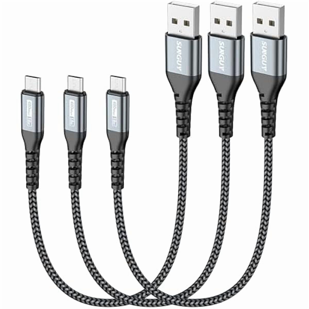 Micro USB Cable, 18W USB to Micro USB Cable Fast Charging USB 2.0 Data Transfer Nylon Braided for Samsung Galaxy S7 Edge S6, Power Bank, Android Phone, PS4, Grey, 1FT, [10Pack]