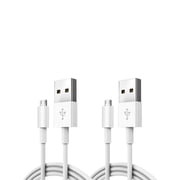 Micro USB Cable, 2 Pack Fast Android Charging Cord, High Speed Durable Micro USB Charging cable for Samsung Galaxy S6 S7 Edge, Android Smartphones, PS4, MP3, White