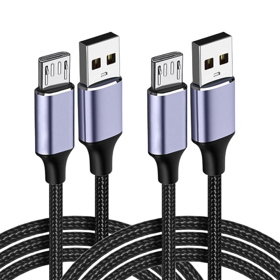 Micro USB Cable 2Pack 3.3FT, High Speed Fast Charging USB Cable, Nylon Braided Durable Android Phone Charger Cord, Compatible with Samsung Galaxy S7 S6 Note LG V10 Tablet PS4 MP3