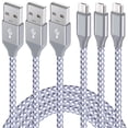 thumbnail image 1 of Micro USB Cable, 3Pack 10FT Android Charger Cable Long Nylon Braided Sync and Fast Charging Cord Compatible with Samsung Galaxy S7 S6 Edge, Android Smartphones, Tablets and More, 1 of 8