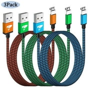 Micro USB Cable 6 ft 3 Pack, Aioneus Fast Charging Cable Braided Micro USB Charger for Samsung Galaxy S7 S6 S5 S2