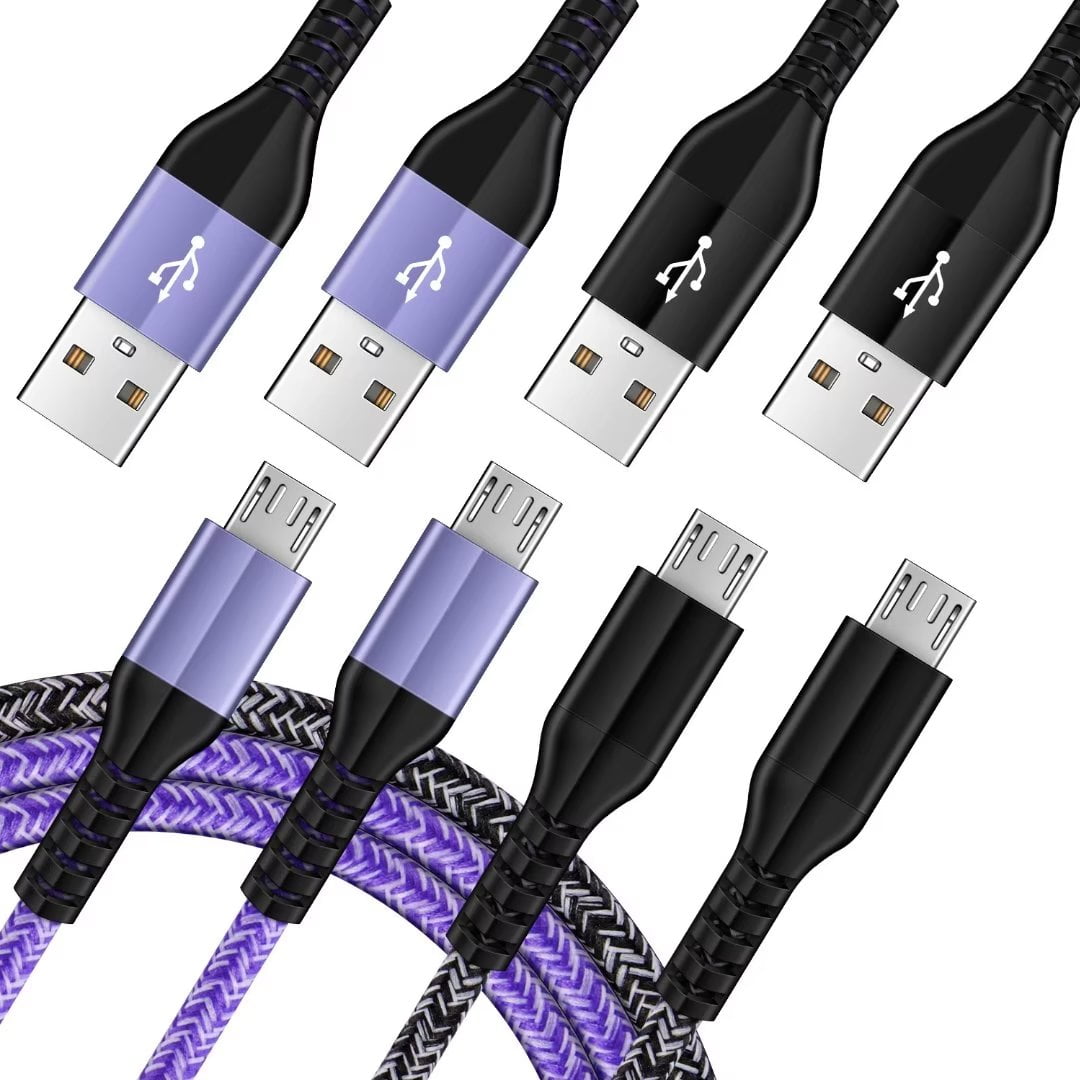 Micro USB Cables [4Pack/6Ft] AILKIN Android USB 2.0A Male to Micro B Charger  Cord