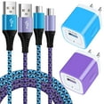 thumbnail image 1 of Micro USB Cable 6ft,Ailkin 2PACK USB Wall Charger Adapter Plug with 2PCS Micro Cables,High Speed Fast Charging Android Charger Charging Cable 2 Pack Usb Micro Cable with Fast Charger Block, 1 of 9