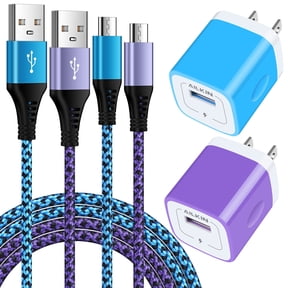 Micro USB Cable 6ft,Ailkin 2PACK USB Wall Charger Adapter Plug with 2PCS Micro Cables,High Speed Fast Charging Android Charger Charging Cable 2 Pack Usb Micro Cable with Fast Charger Block