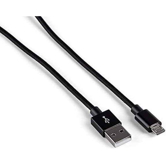 Micro USB Cable Android Charger, Micro USB Android Charger Cable Nylon Braided Cord Compatible with Samsung Galaxy S7 S6 J7 Note 5, Kindle, Xbox, PS4-Black (3ft, 2 Pack)