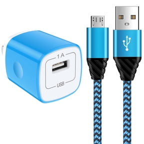 Micro USB Cable with Android Charger, Hootek 6FT USB A to micro cable High Speed Fast Charging Cable, usb cable micro with USB Wall Charger Fast Charger Adapter Plug, android charger block, Blue
