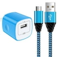 thumbnail image 1 of Micro USB Cable with Android Charger, Hootek 6FT USB A to micro cable High Speed Fast Charging Cable, usb cable micro with USB Wall Charger Fast Charger Adapter Plug, android charger block, Blue, 1 of 10