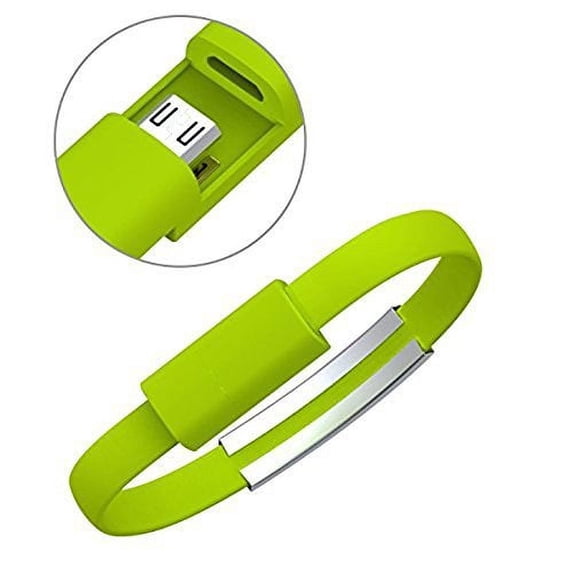 Micro USB Cable Bracelet For Android Smartphones And Other Devices Lime Green