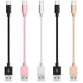 Micro USB Cable Nylon Braided High-Speed USB to Micro USB Charging Cables (5-Pack) (Bundle Mix, Short 9 Inch)