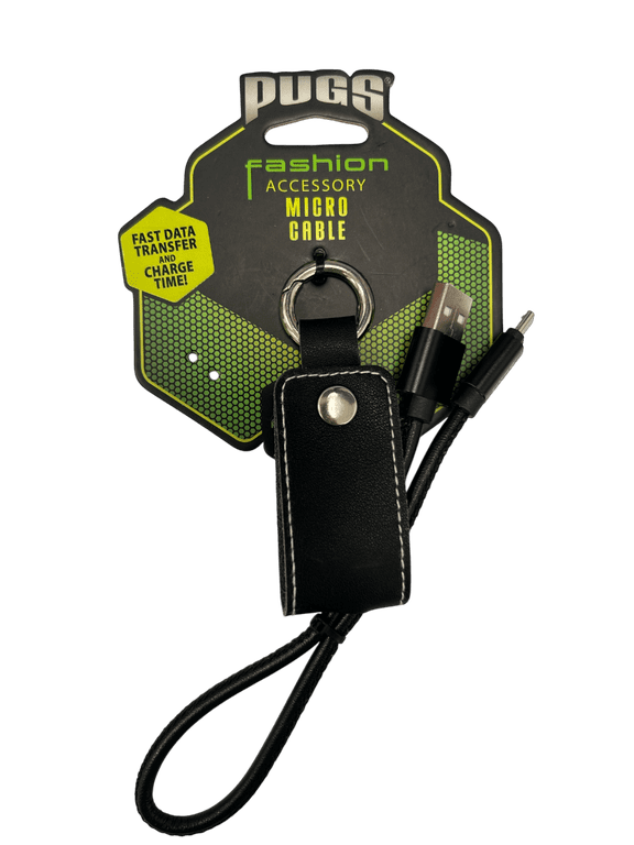Micro USB Cable, Stylish Designs for Charging, Data Transfer, Durable Keychain, Bracelet Styles, Fast Sync, Portable, Fashionable Tech Accessories for On the Go Connection, Black Hook