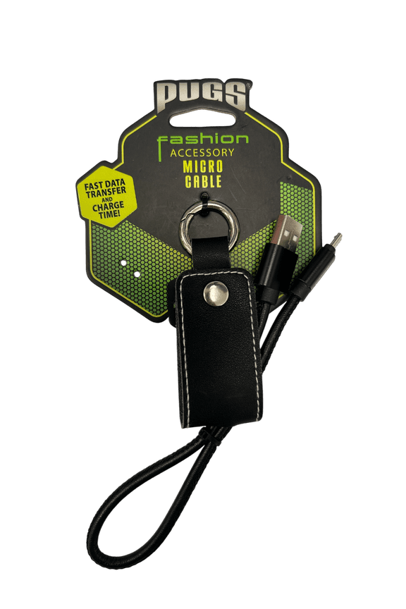 Micro USB Cable, Stylish Designs for Charging, Data Transfer, Durable Keychain, Bracelet Styles, Fast Sync, Portable, Fashionable Tech Accessories for On the Go Connection, Black Hook