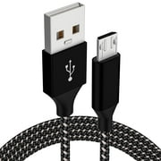 Micro USB Cable USB 2.0 A-Male to Micro B Cable Fast Charging Cord High Speed USB Durable Android Charger Cable 1 Pack, 6ft