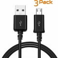 thumbnail image 1 of Micro USB Cable USB 2.0 Fast Charging Cord High Speed USB Compatible with BLU Studio C 8+8 (3 Pack, 5 ft), 1 of 3