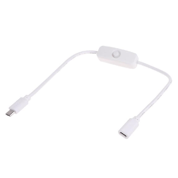 Micro USB Cable with 501 Button Switch Micro USB 5P Male Female Extension Power Cord for Low Power Devices