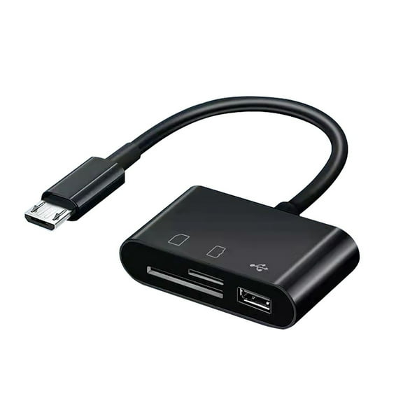 Micro-USB Card Reader - Dual Slot, Supports SD/TF, 256GB, Plug&Play - for Mobile/Computer Data Transfer