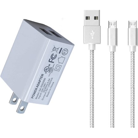 Micro USB Charger 10W with 2 Pack-6ft Micro USB Cable Compatible with Samsung Galaxy S7 S6 J8 J7V J8, J7 Note