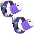 thumbnail image 1 of Micro USB Charger Block, 2 Pack Wall Charger with 6FT USB A to Micro Cable, USB Charger Brick Cube Android Phone Charger with High Speed Micro Charging Cable Compatible for Samsung Android, Purple, 1 of 8