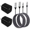 thumbnail image 1 of Micro USB Charger Block Fast Charging, 2 Pack Wall Charger with USB A to Micro Charging Cable 6FT, USB Charger Plug Android Phone Charger High Speed Micro Cable Compatible for Samsung, Android, Black, 1 of 7