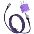 thumbnail image 1 of Micro USB Charger, Dual USB Wall Charger with 10FT USB A to Micro Cable, Android Charger Block Fast Charging Cable for Kindle, E-Reader, Samsung J8 J7 Pro S6S7, Droid Cord AC Power Adapter, Purple, 1 of 9