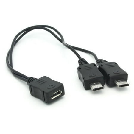 Micro USB Charger Splitter 2-Port Y Adapter Converter K4N for Alcatel Jitterbug Smart2 Smart, Pop Icon 2, Avalon V, Idol Mini, Astro, PIXI CHARM, A30 Plus, Go Flip, Cingular Flip 2, REVVL 2, 3