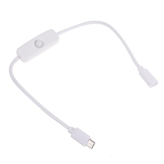 Micro USB Female to Male Extension Power Cord with 501 Switch for 4