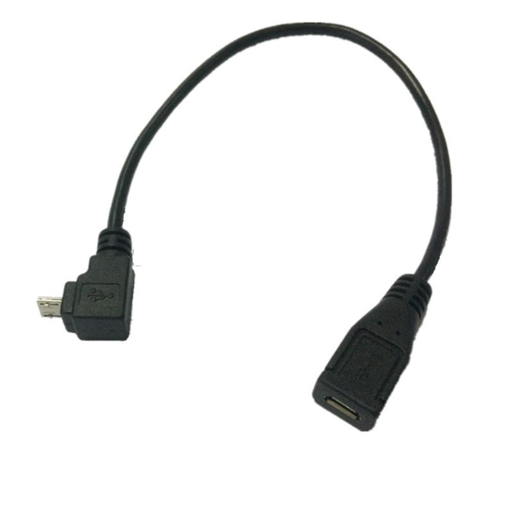 Micro USB Male to Female Extension Cable Micro USB 5 Pin Male Down Angle 90 Degree to Micro USB