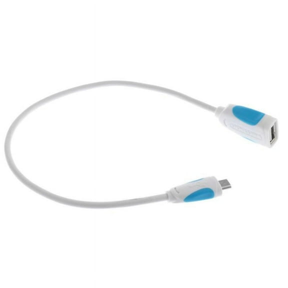 Micro USB Male to USB 2.0 A Female OTG Host Cable Adapter Converter Cord for Phone Tablet 25cm White