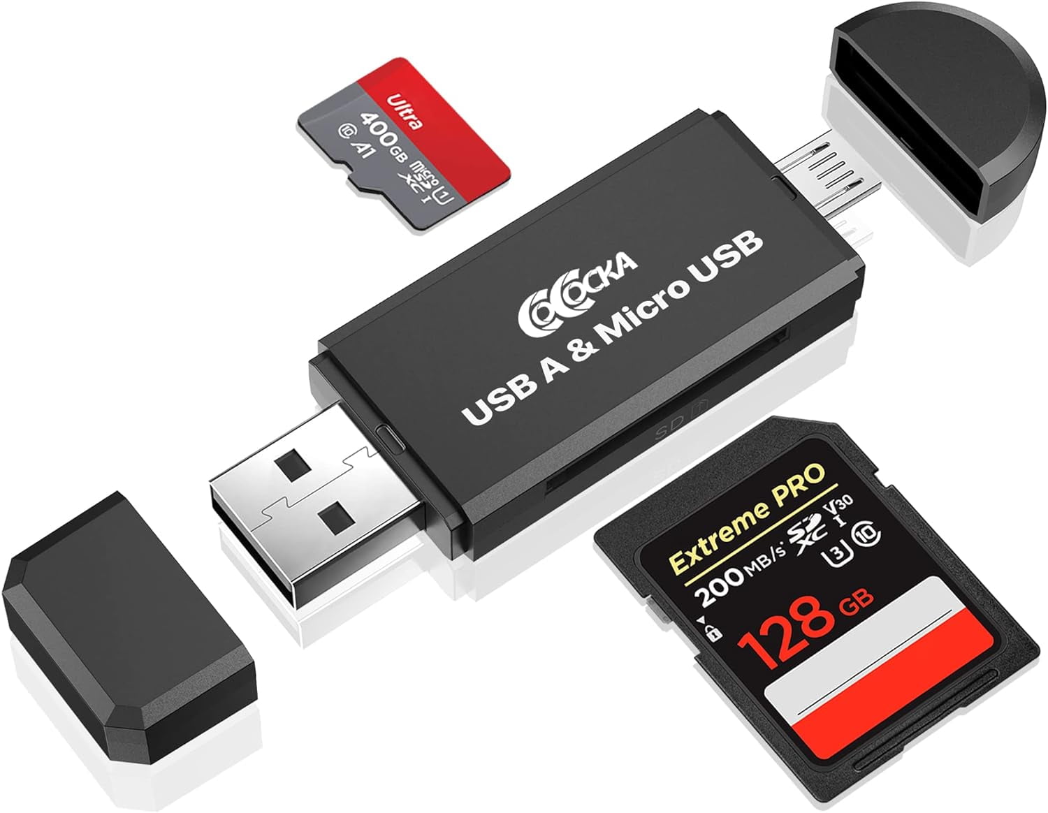 Green Extreme USB 2.0 Multi Card Reader, SD, Mini SD, microSD