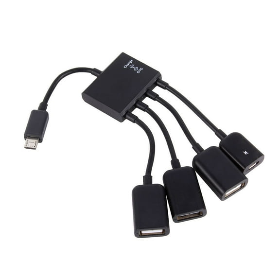 Micro USB OTG Host Hub Connector, Micro USB OTG Host Hub Adapter Practical  For Office For Indoor