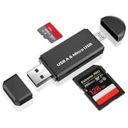 Micro USB OTG to USB 2.0 SD Card Adapter, Micro SD Card Reader, Trail Camera Memory Card Adapter Connector for Android Phone/Computer/Tablet, Supports SD/SDHC/SCXC/MMC/MMC Micro