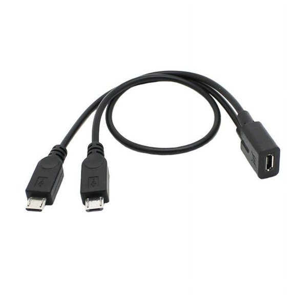 Micro USB Splitter Cable, 1Female to 2Male Splitter Extension Charging Cord Signal Stability Transmission Line Wire