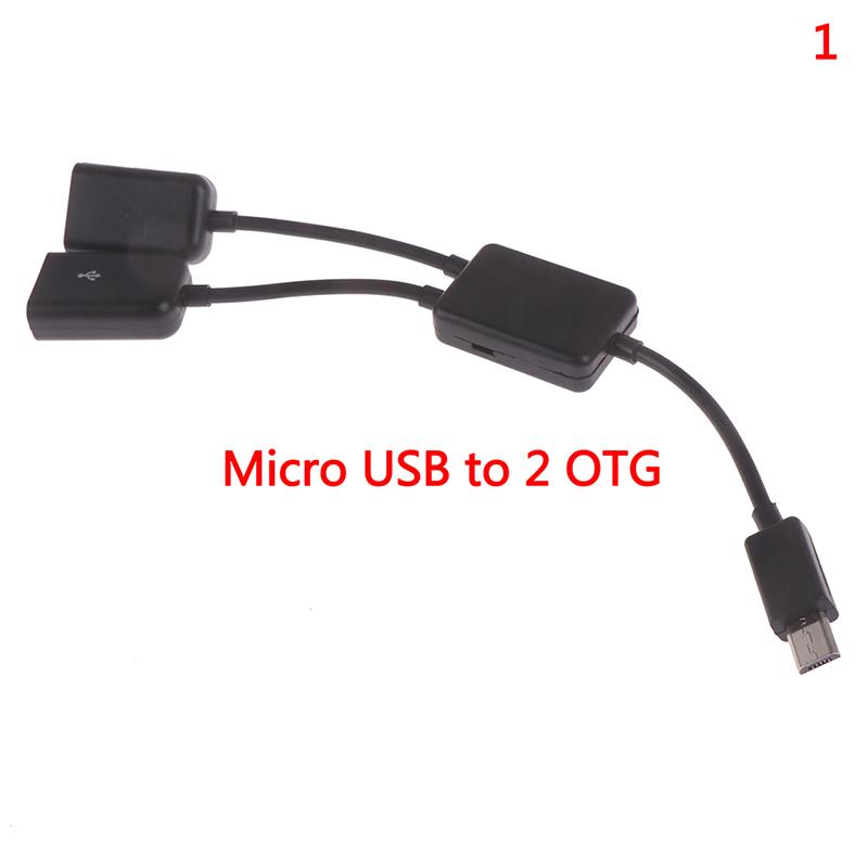 Micro USB/ Type C To 2 OTG Dual Port HUB Cable Y Splitter For Tablet